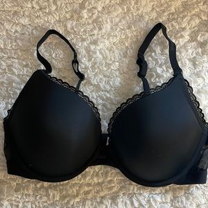 Aerie Black with Mini Lace Trim Bra